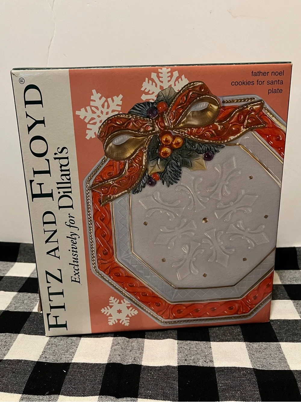 NWT FITZ & FLOYD FATHER NOEL COOKIES FOR SANTA PLATE.